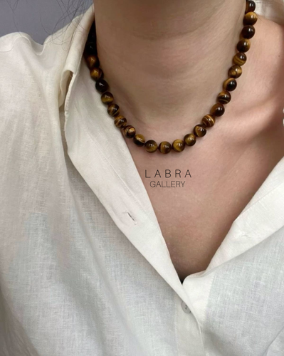گردنبند اسپورت زنانه و مردانه سنگ چشم ببر اصل