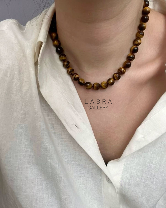 گردنبند اسپورت زنانه و مردانه سنگ چشم ببر اصل
