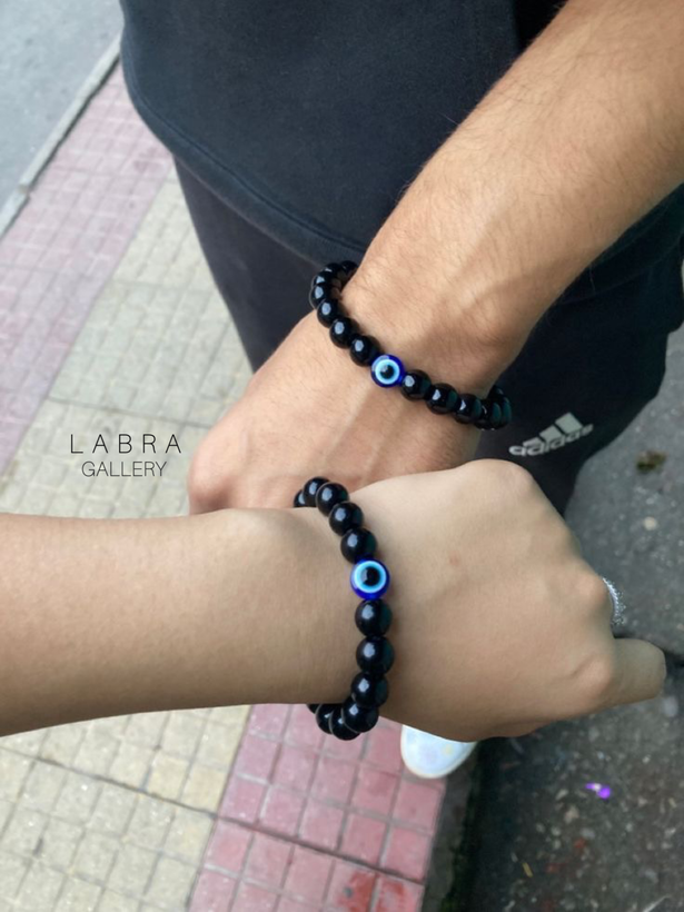 دستبند ست کاپلی اونیکس و چشمنظر اصل