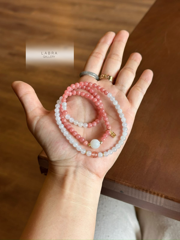 دستبند زنانه رز کوارتز و کوارتز اصل