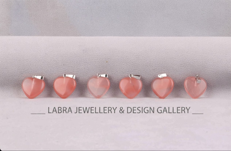 مدال | پلاک قلبی «واترملون کوارتز»